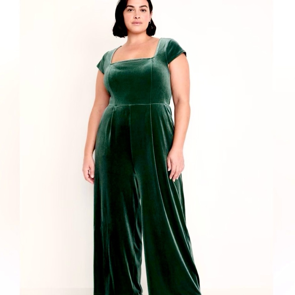 Old Navy Emerald Green Velvet Jumpsuit